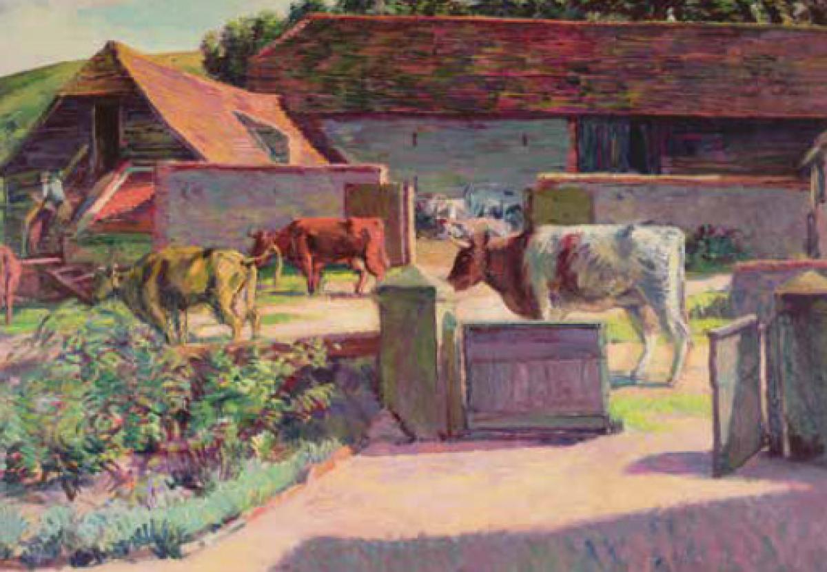Duncan Grant, View to the barns, Charleston, 1930s