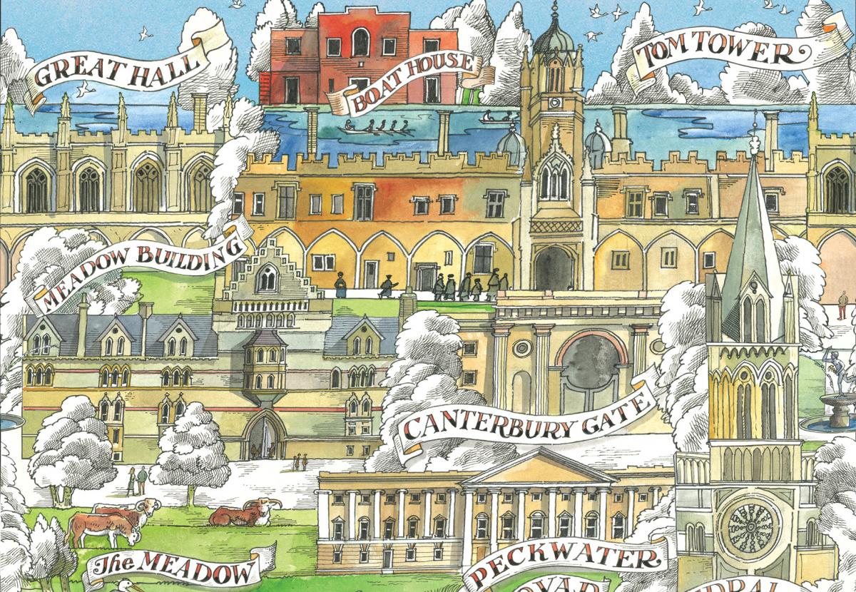 Illustration of Christ Church buildings by Matthew Rice