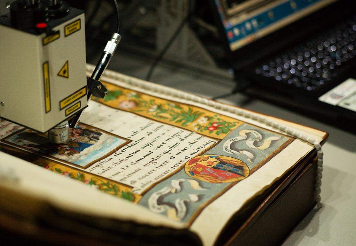 Pigment identification on progress on a Wolsey Lectionary