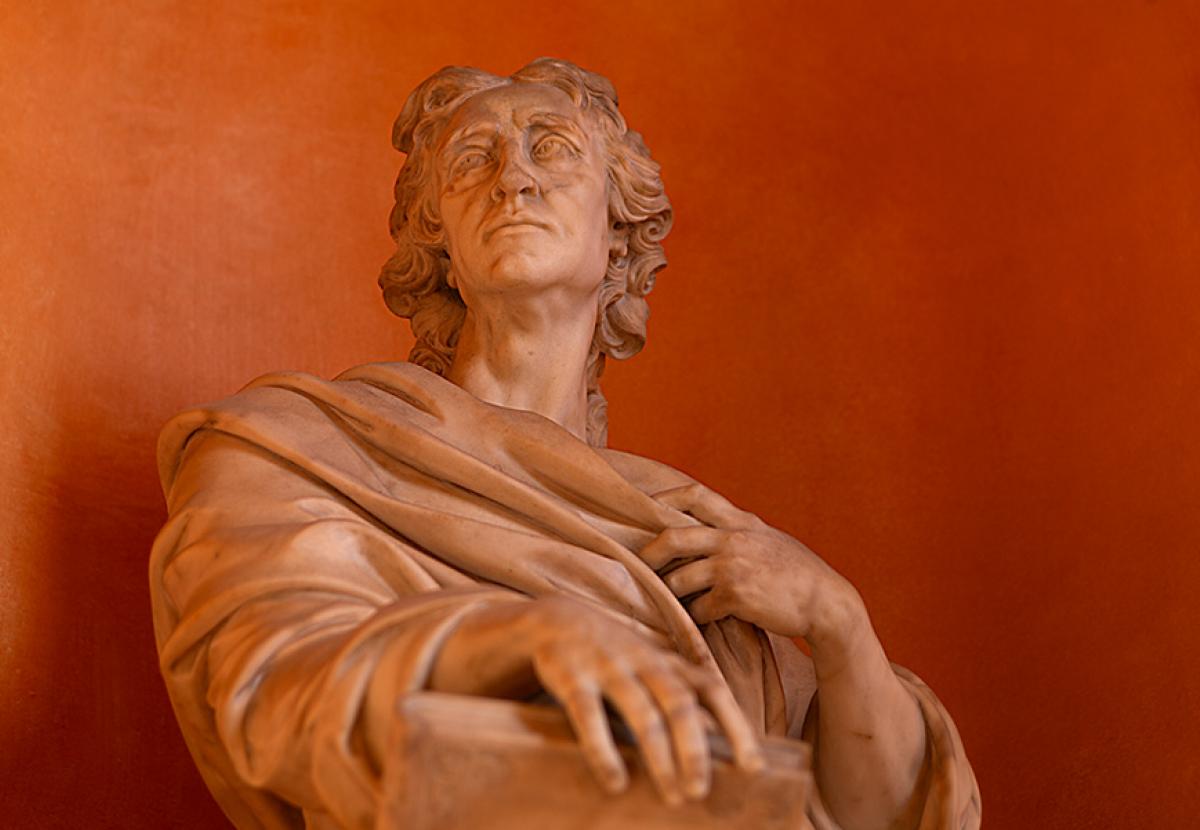 Sculpture of John Locke in the Christ Church Library