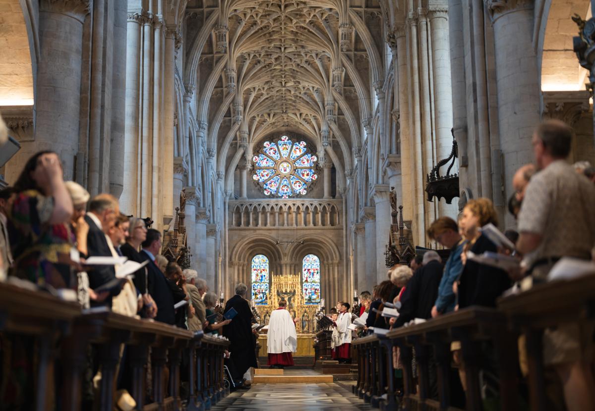 A full cathedral nave during the solemn vespers to mark the 500tha nniversary of Cardinal college.