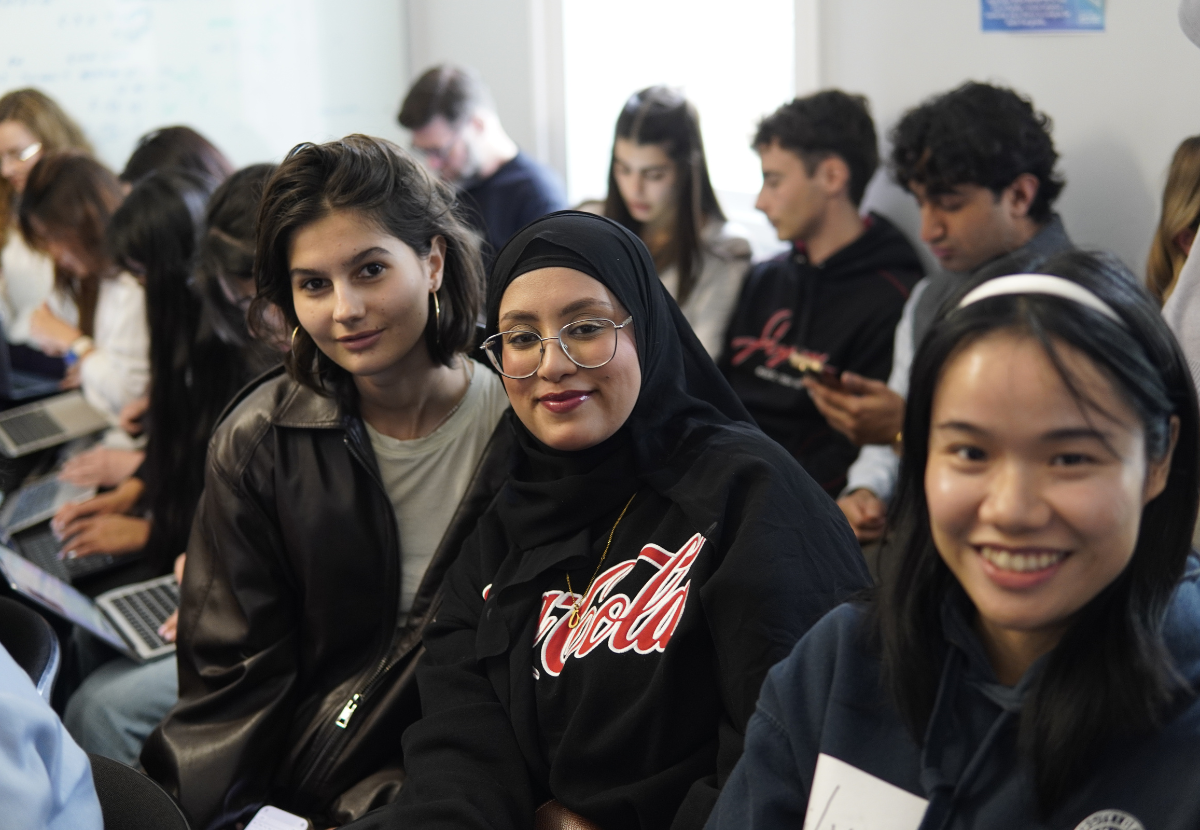 Students at hackathon