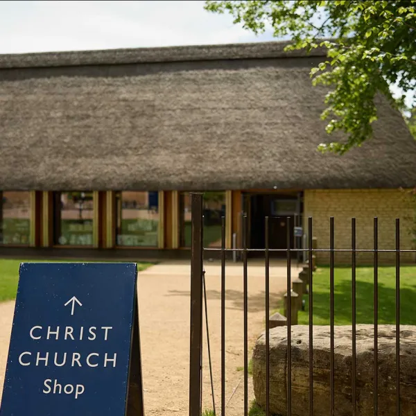 Thatched Barn visitors centre and shop viewed from the Broadwalk