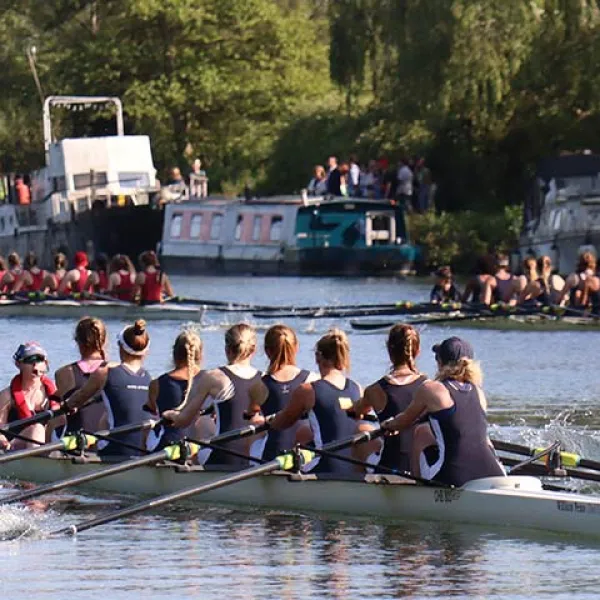 Christ Church Boat Club Women's First Eight (W1) in action