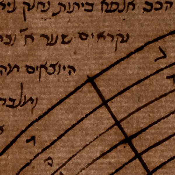 Hebrew Manuscript, detail, Christ Church Library