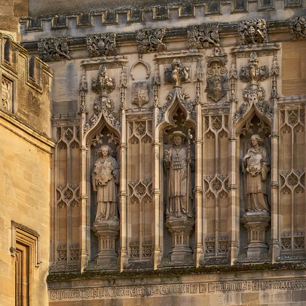 Carved figures on Bodley Tower
