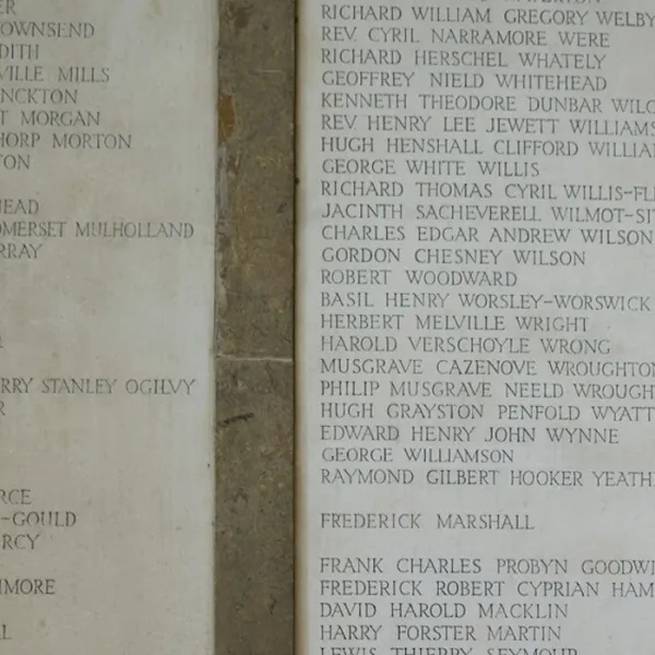 War memorials at the entrance to the Cathedral