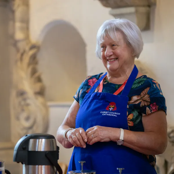 Susan Pagano, a member of the Cathedral refreshments team