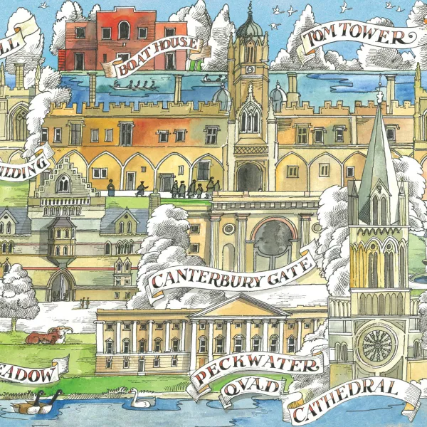 Illustration of Christ Church buildings by Matthew Rice