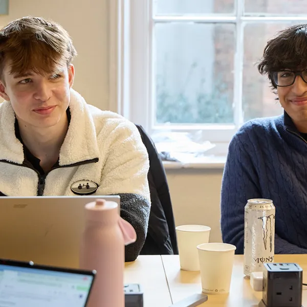 Students participating in an Innovation Sprint