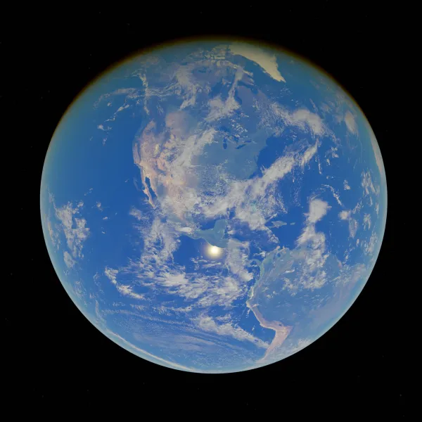 The planet earth viewed from space