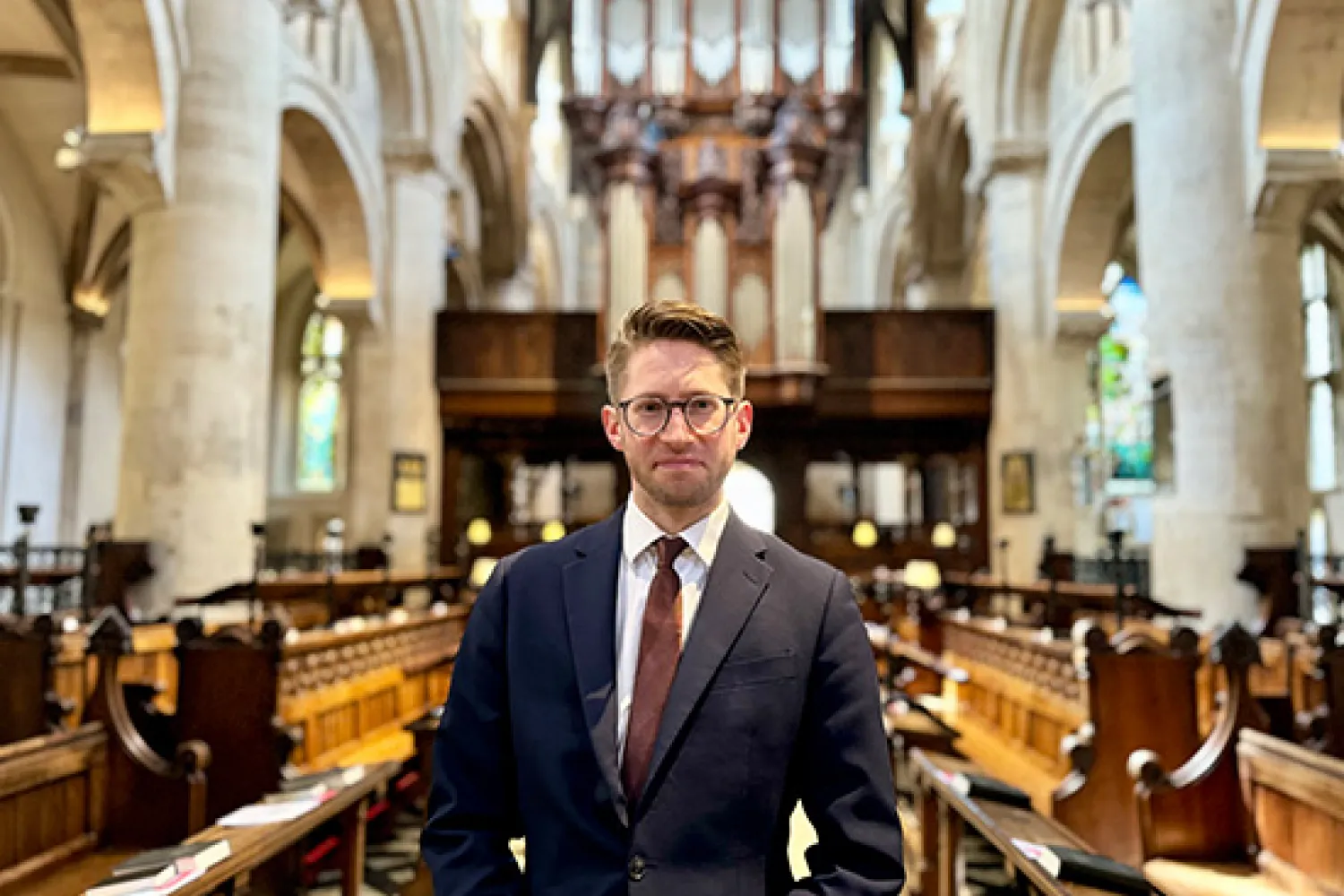 Peter Holder in the knave of Christ Church Cathedral