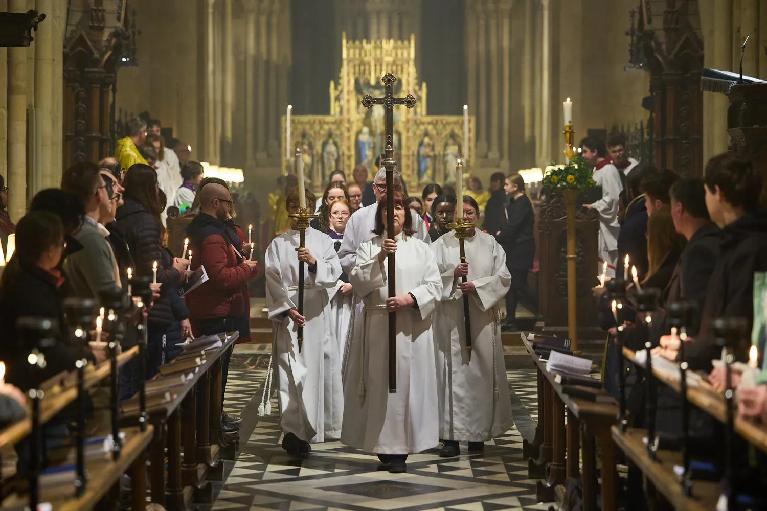 Cathedral procession, led by the cross