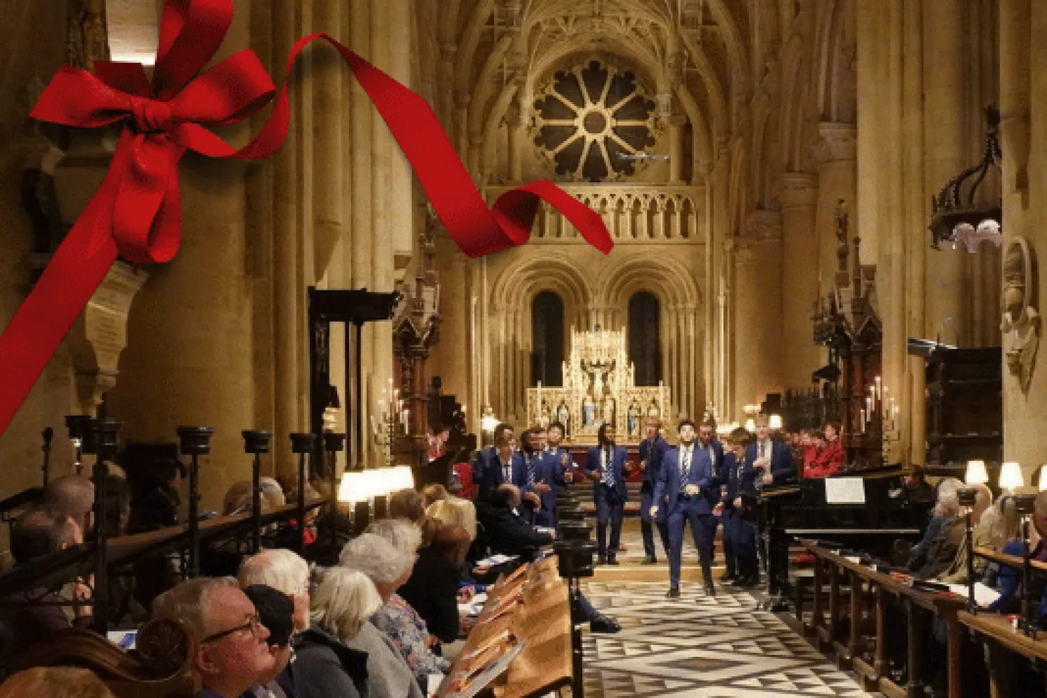 Header image showing Out of the Blue performing in the Cathedral