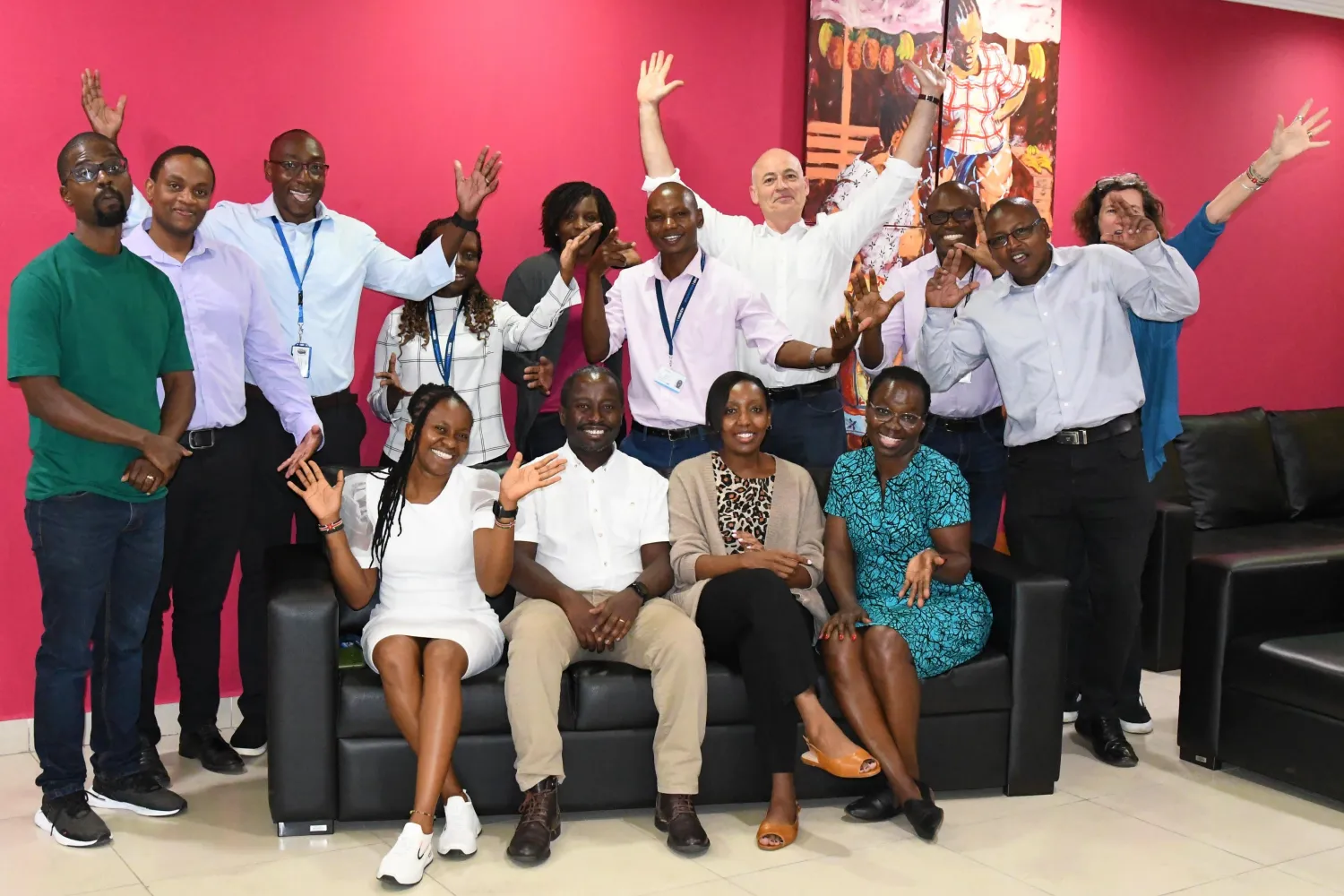 Colleagues working on the project Engaging stakeholders to build a Kenyan learning health system’