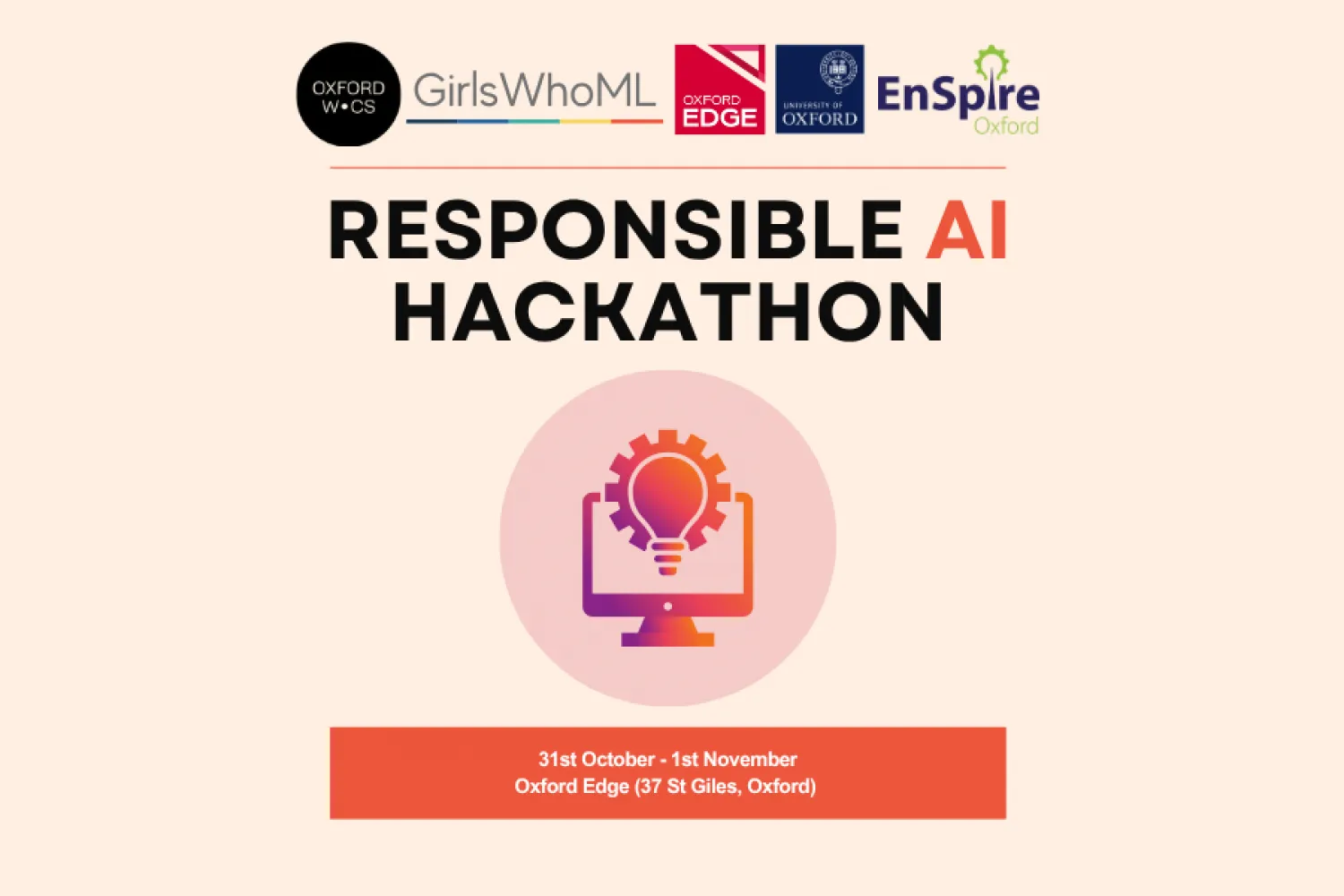Promotional flyer for ML hackathon