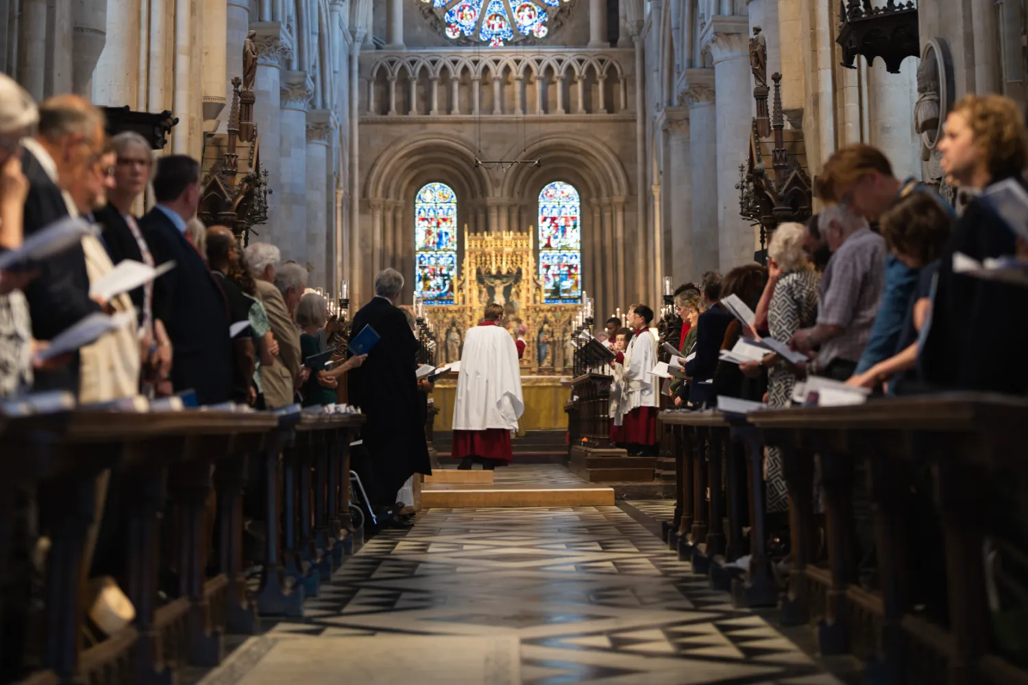 A full Cathedral nave during the 500th anniversary vespers service