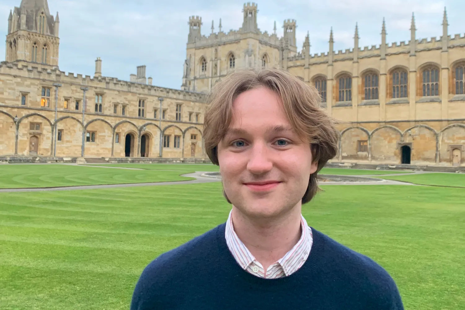 Benedict Mee in Tom Quad