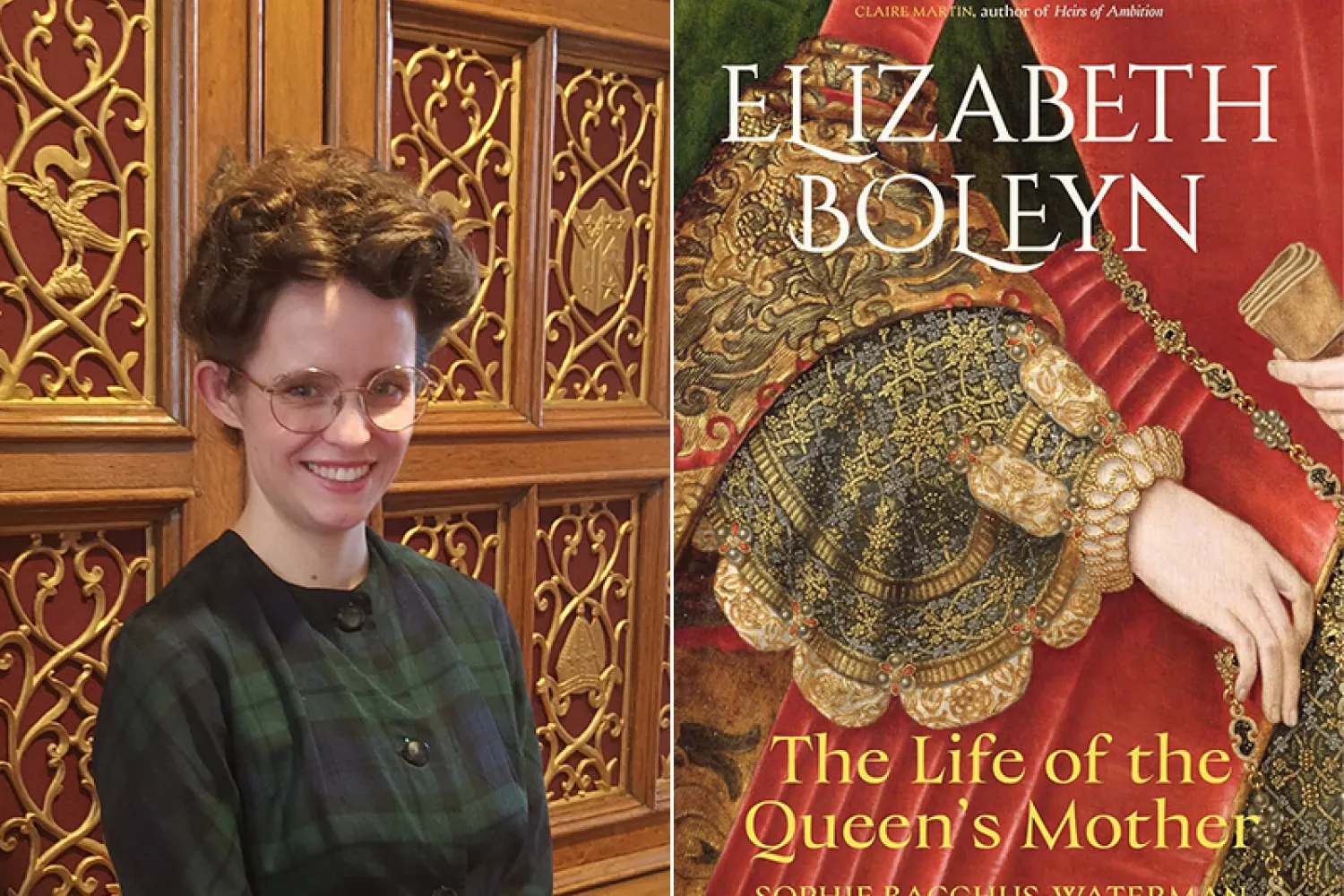 author Sophie Bacchus-Waterman and her book cover