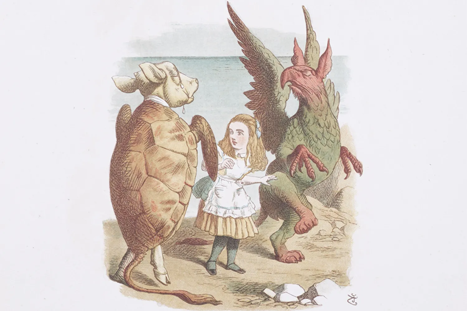Proof of the Alice with the Griffin and Mock Turtle from The Nursery Alice c(1)