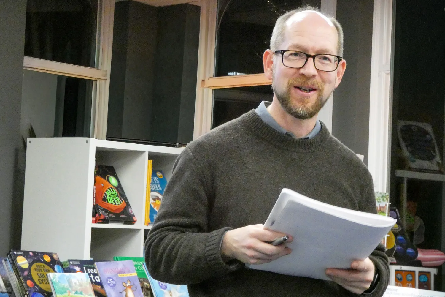 Andrew Davison at his book launch in Cambridge