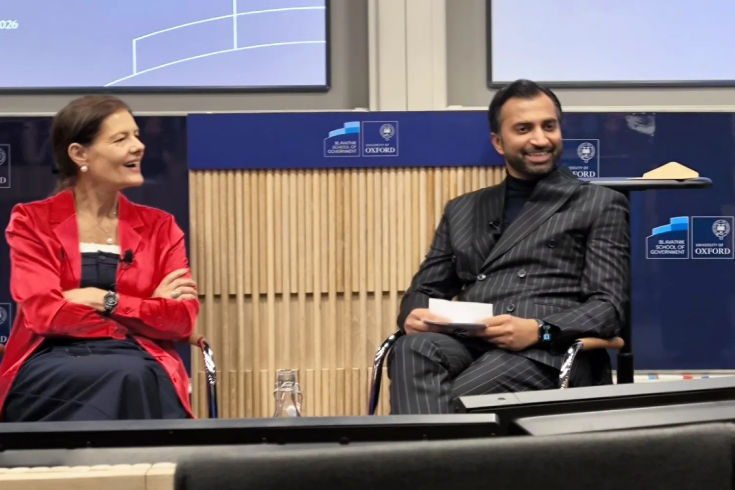 Adil Rahoo chairing the Dean's Forum