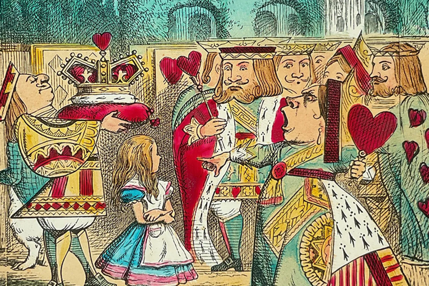 Image from Alice's Adventures in Wonderland illustrated on tiles