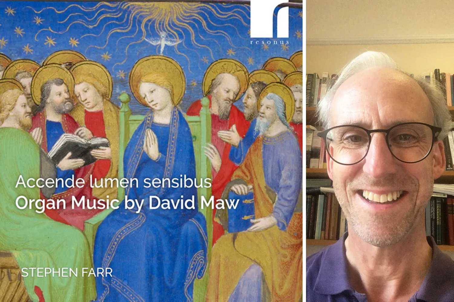 Dr David Maw and the cover of Accende lumen sensibus