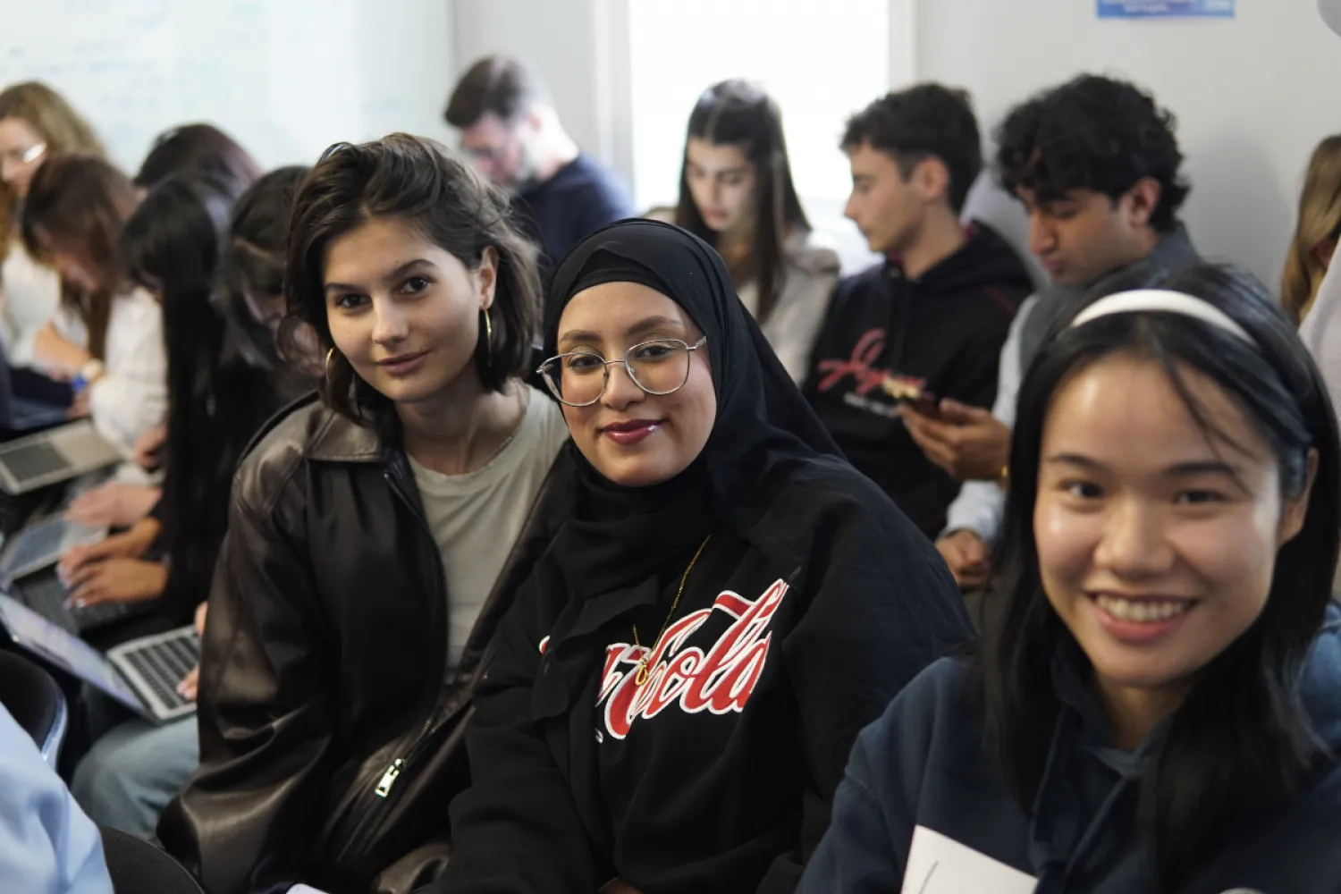 Students at hackathon