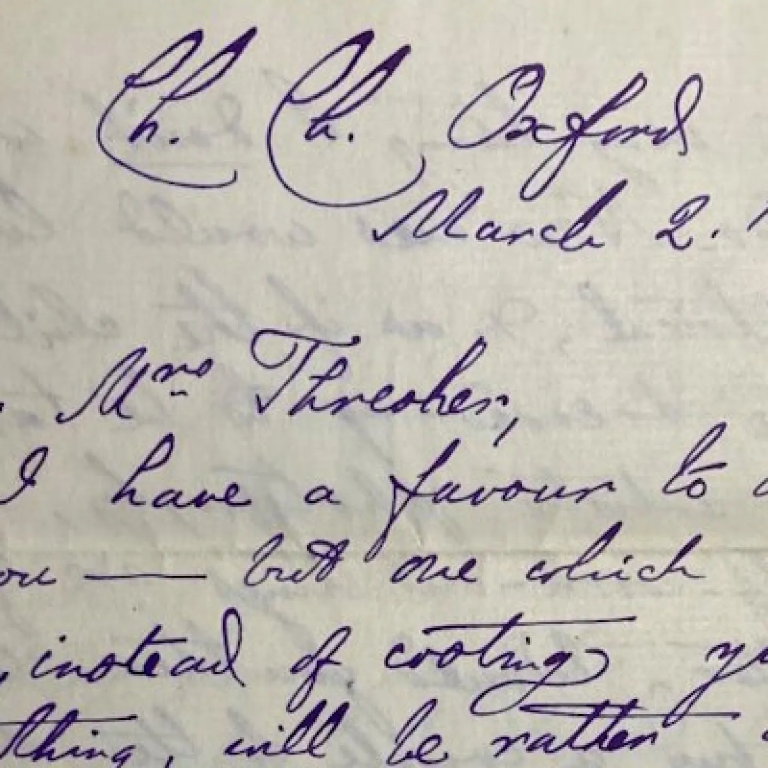 Letter written by Charles Dodgson from Christ Church