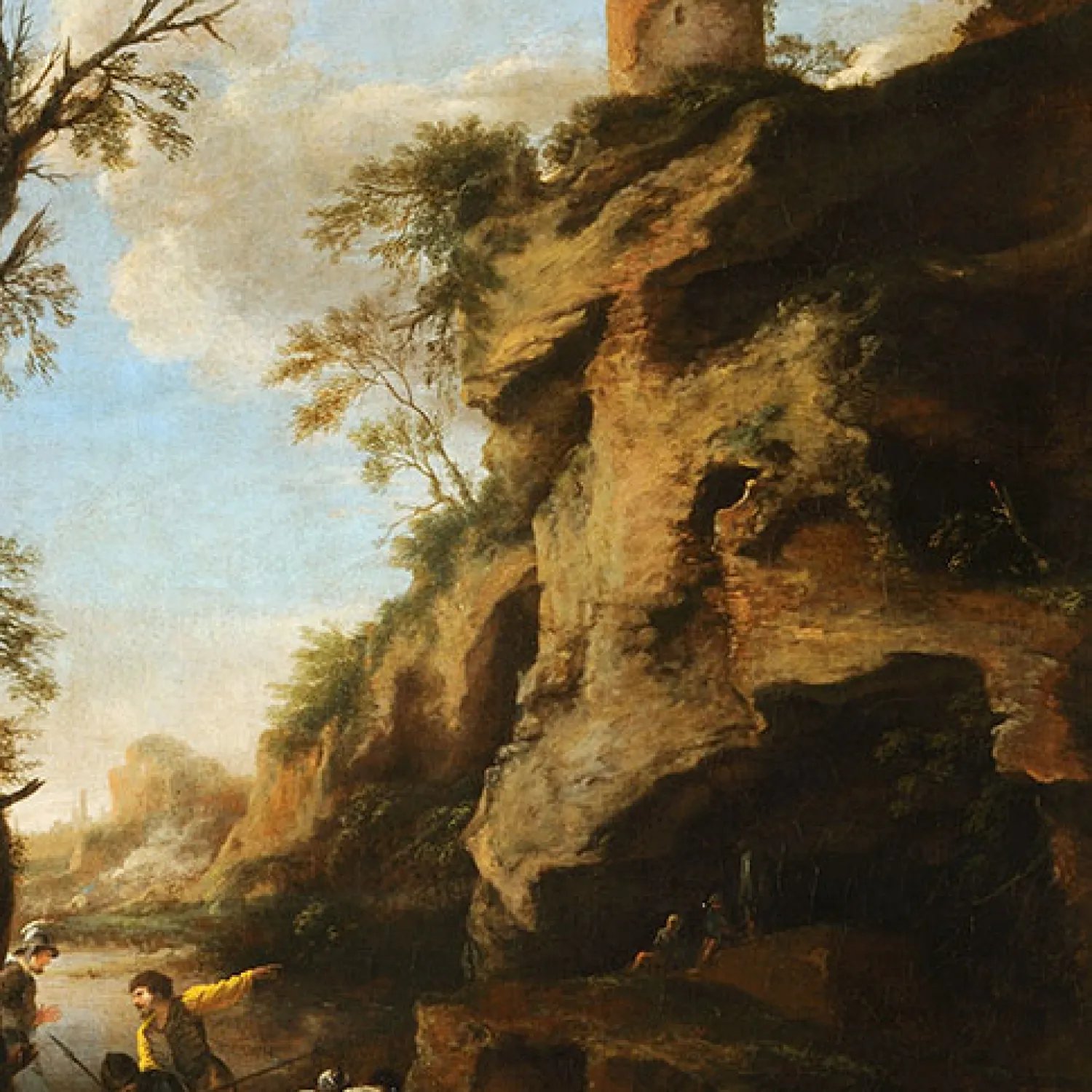 Painting ‘A Rocky Coast, with Soldiers Studying a Plan’