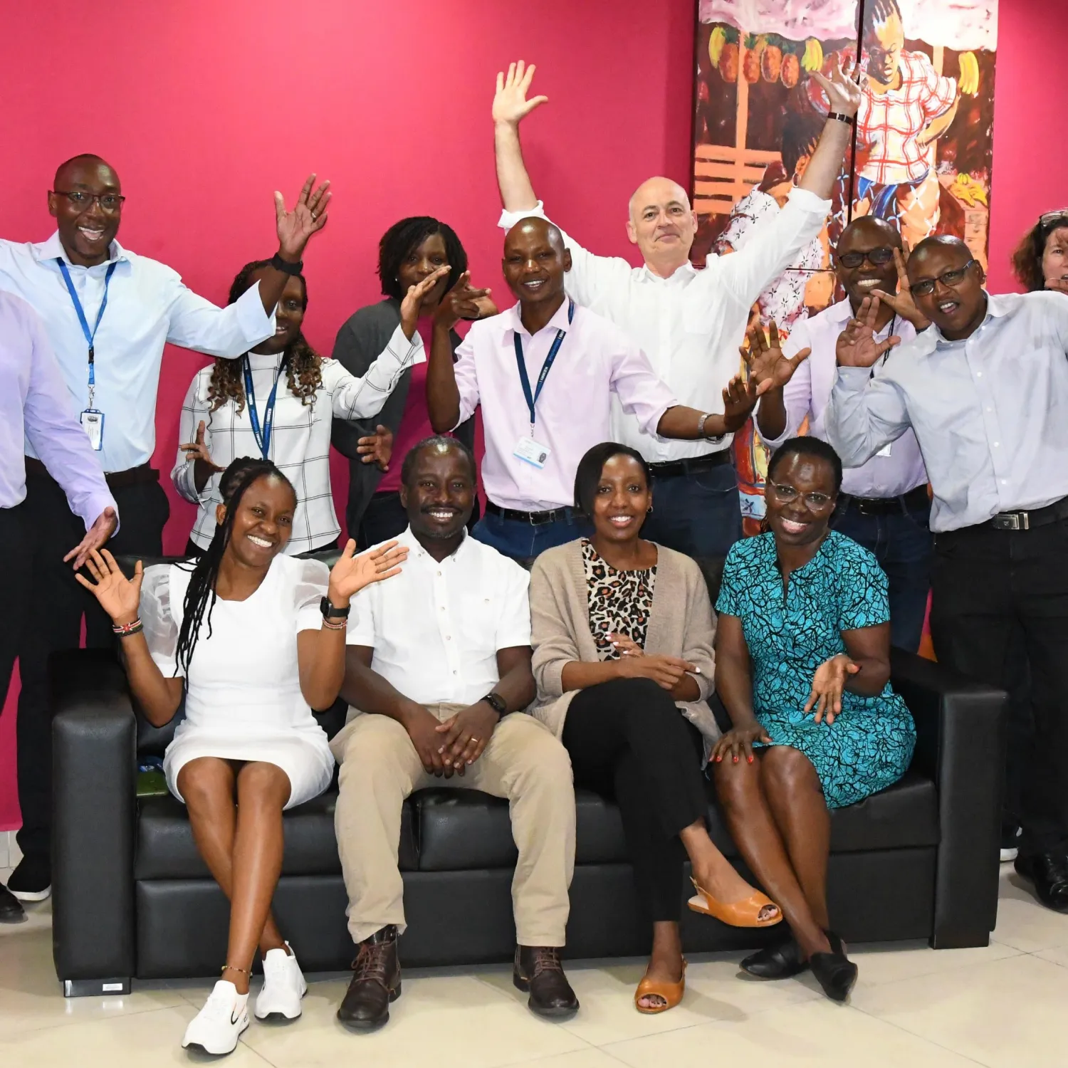 Colleagues working on the project Engaging stakeholders to build a Kenyan learning health system’