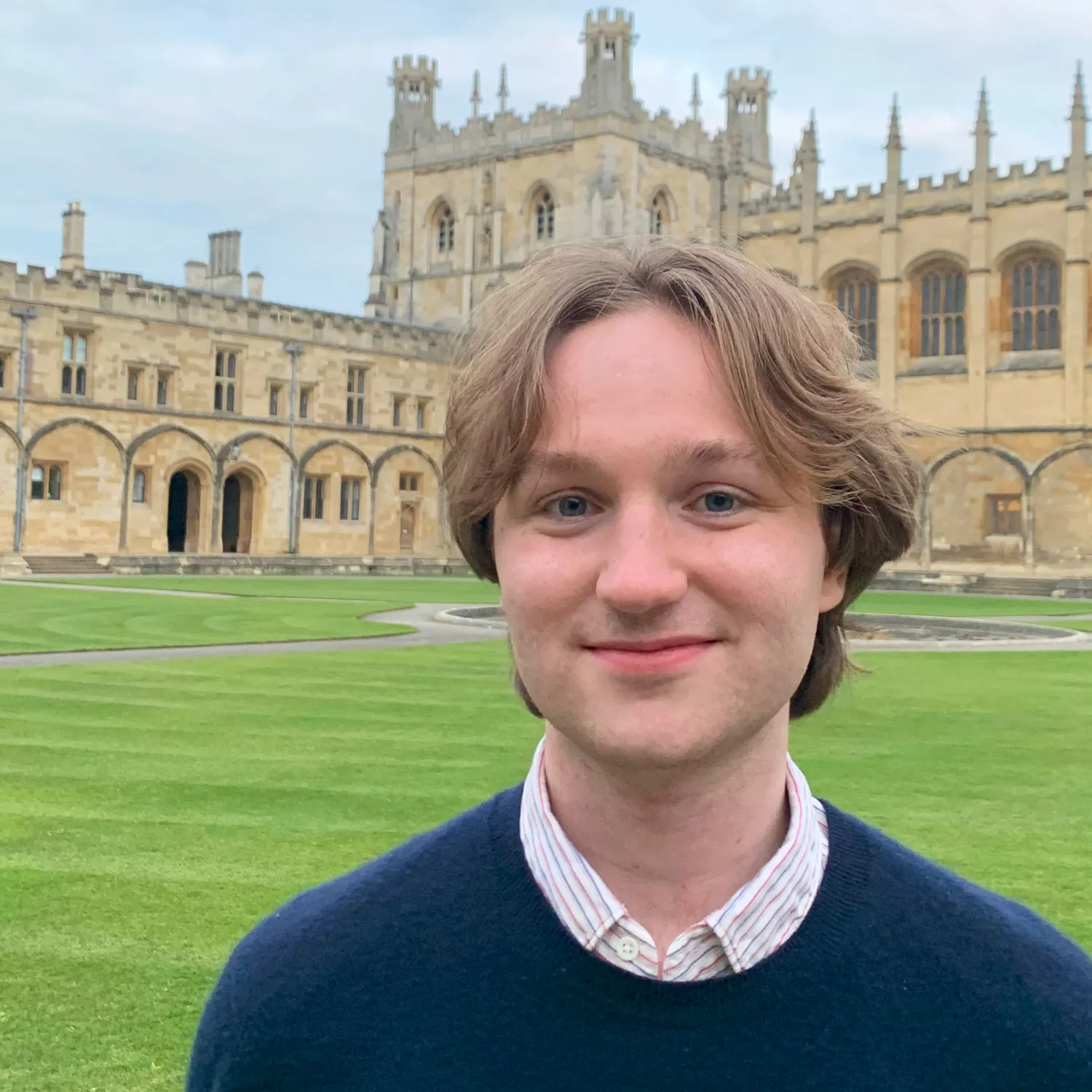 Benedict Mee in Tom Quad