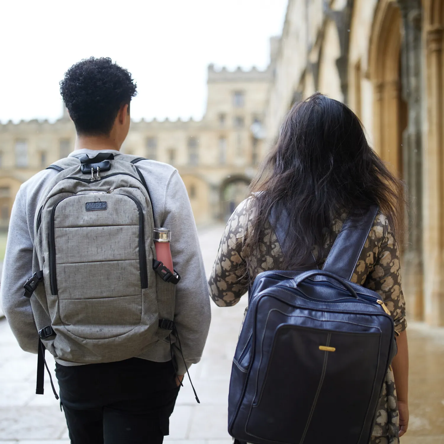 Students walking in Tom Quad