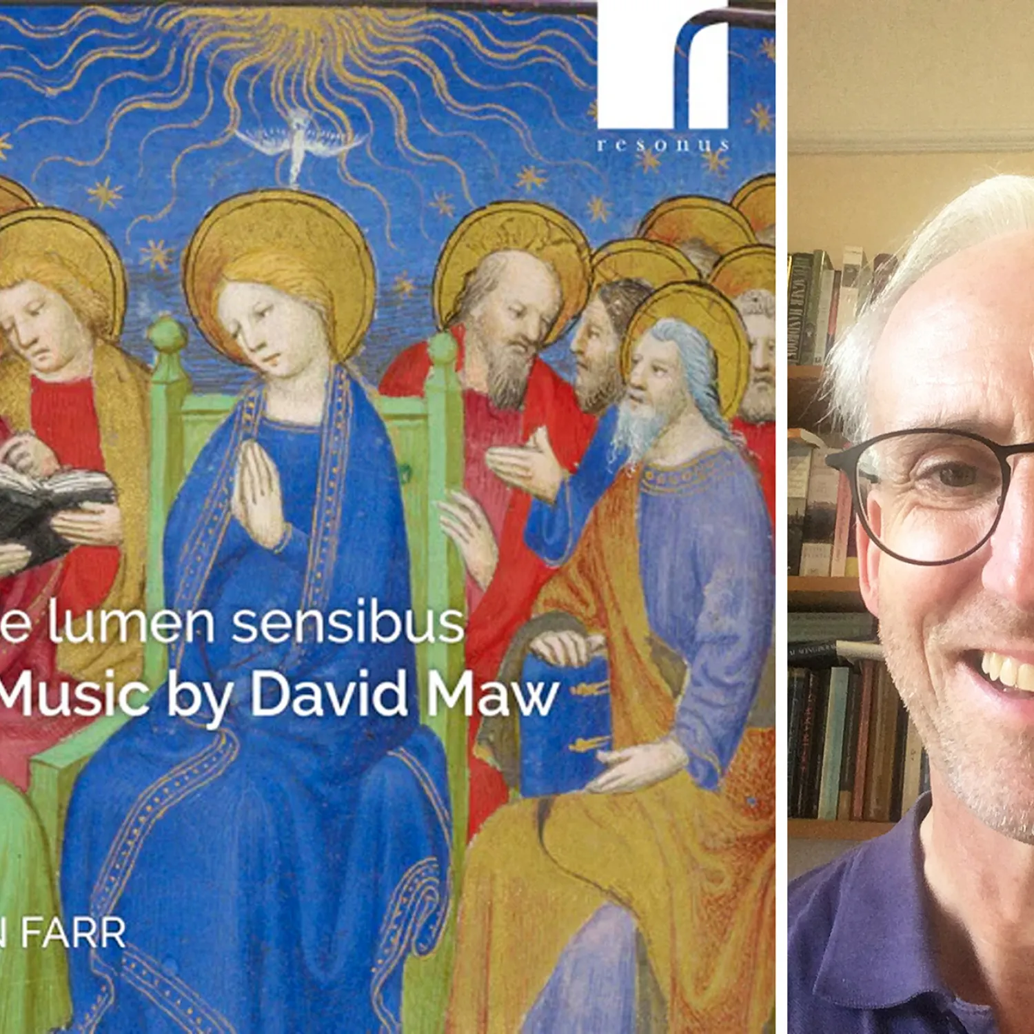 Dr David Maw and the cover of Accende lumen sensibus