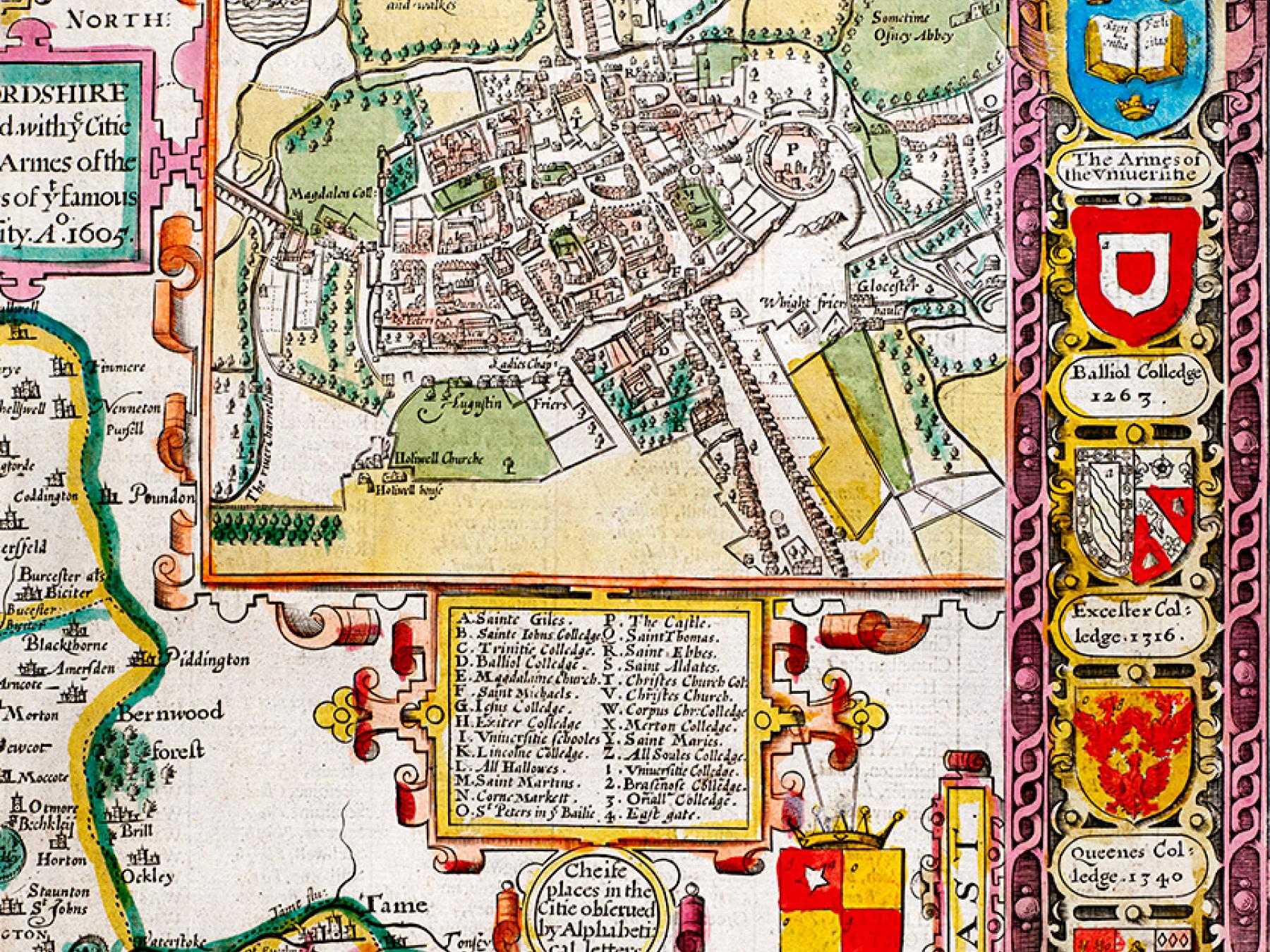 John Speed’s map of Oxford, 1605