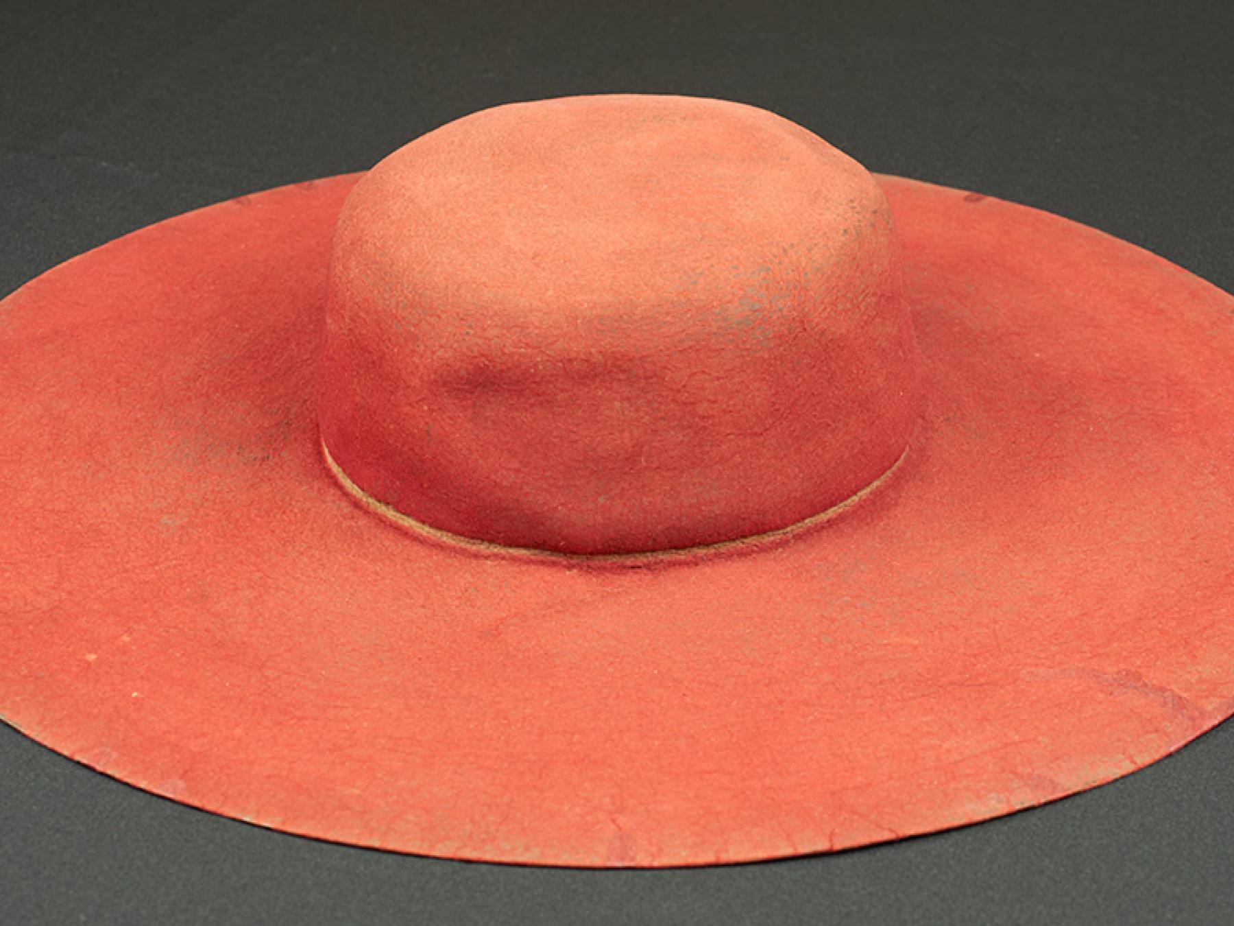 Red felt and silk cardinal’s hat